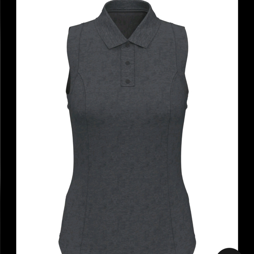 Callaway Opti Dri Sleeveless Golf Polo Womens L Heather Black Performance
